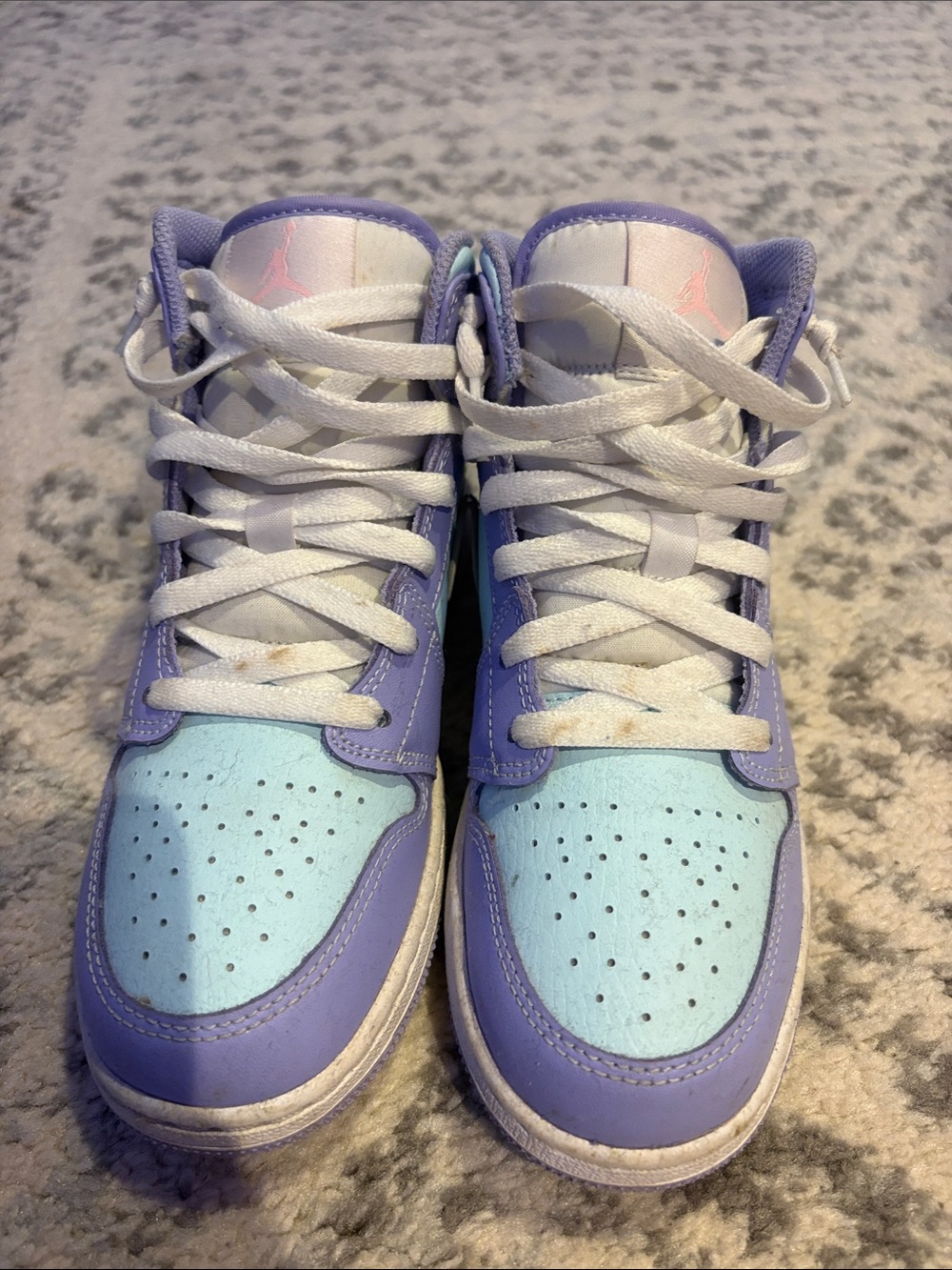 High-Top Sneakers in Purple and Light Blue - Air jordan
